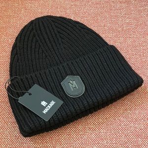 Mackage Black Wool Knit Beanie